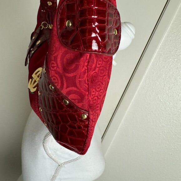 Cute Red Shoulder Bag Croc Style Fabric - Picture 8 of 13